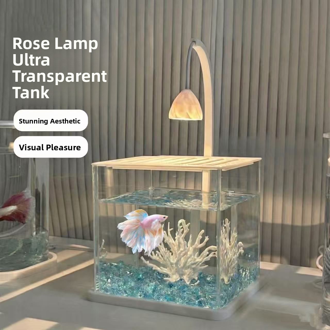 Betta Fish Tank - Akrylowe akwarium w kształcie kryształu lodu,